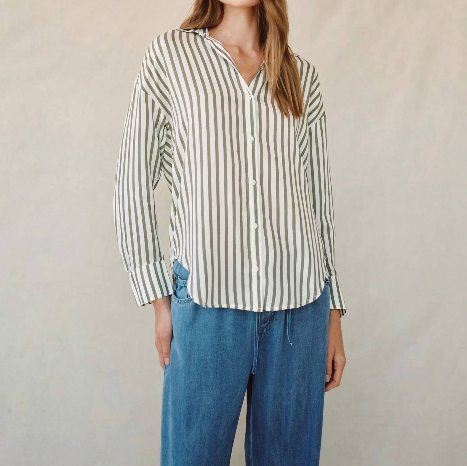 Bella Dahl - Stripe Oversized Button Down Shirt