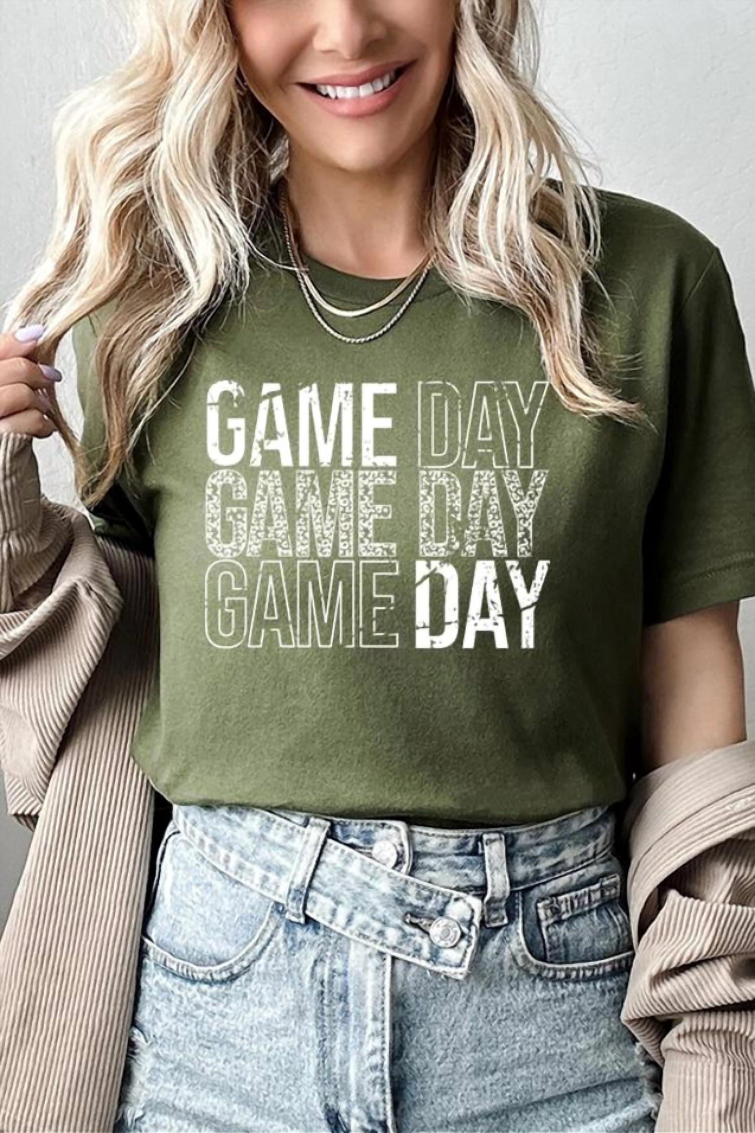 Cali Boutique - Football Tee Game Day Stack Graphic Top
