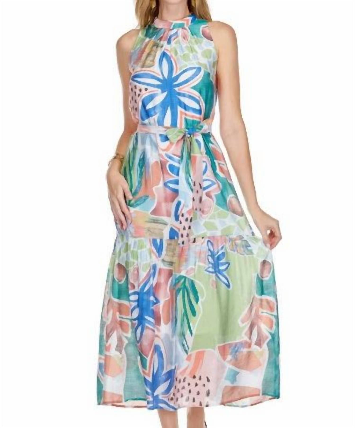 Jade - Pleated Neck Maxi Dress