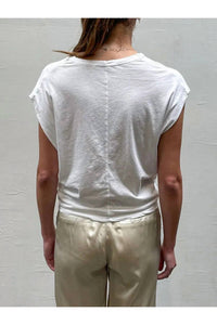 Pharaoh Terrance Tuck Tee in white - women's t-shirt - detail view