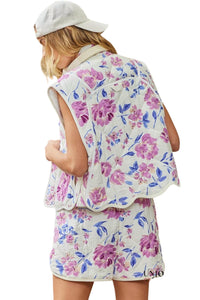 Illa Illa - Darla Quilted Escalloped Edge Vest & Short Set