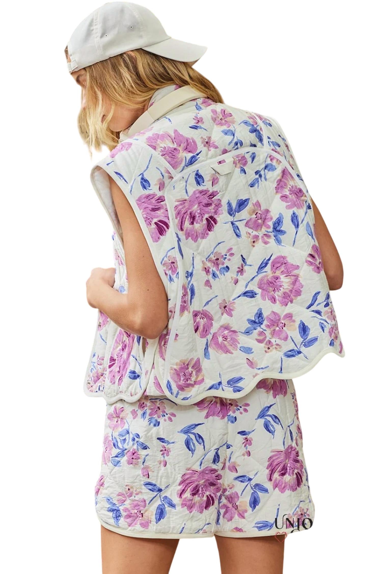 Illa Illa - Darla Quilted Escalloped Edge Vest & Short Set