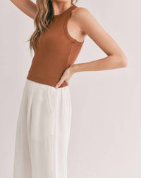 Sadie & Sage - Marshmallow Racerback Crop Tank