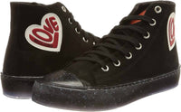 Women's Canvas Heart Lace Up Hi Top Sneakers