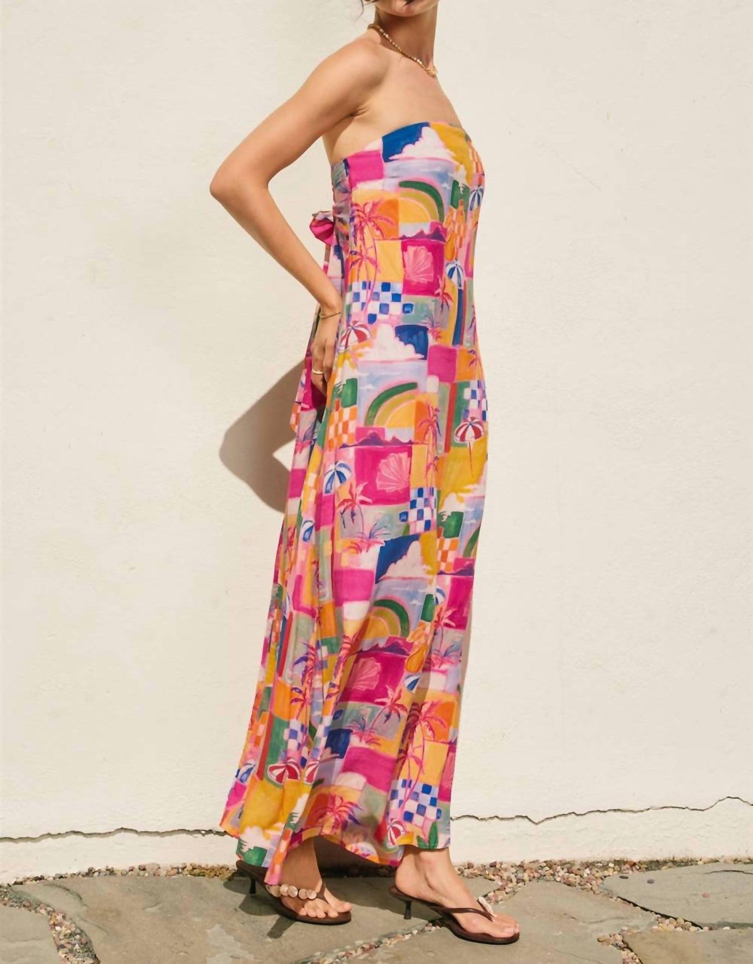 Dress Forum - Strapless Tie Back Maxi Dress