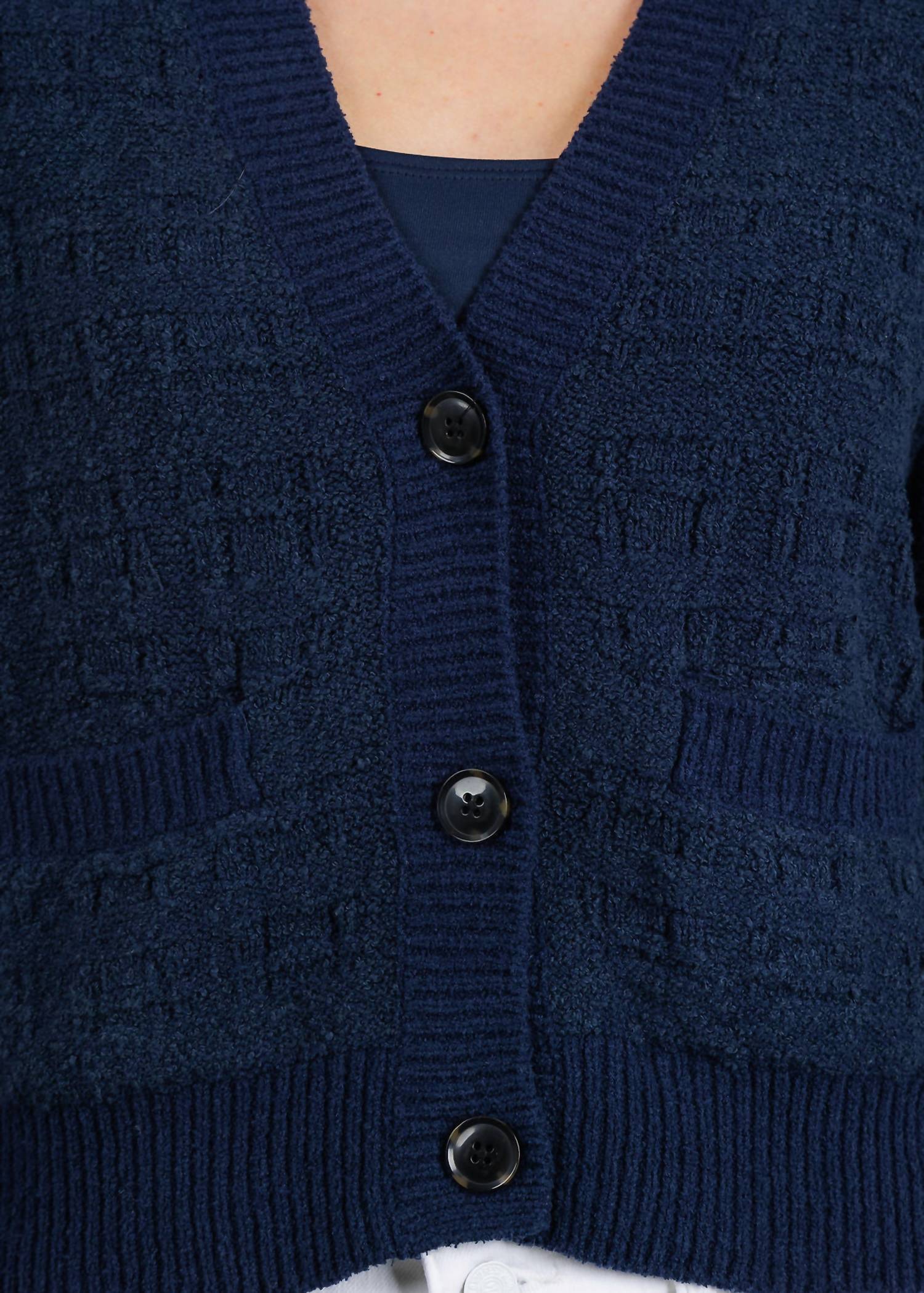 White + Warren - Textured Boucle Cardigan
