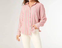 Coco + Carmen - Kathy Relaxed Fit Button Front Striped Top