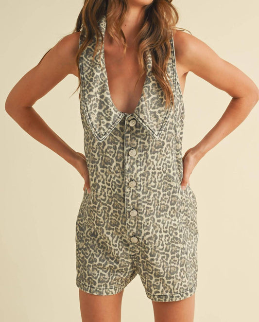 Klesis - Collared Denim Romper