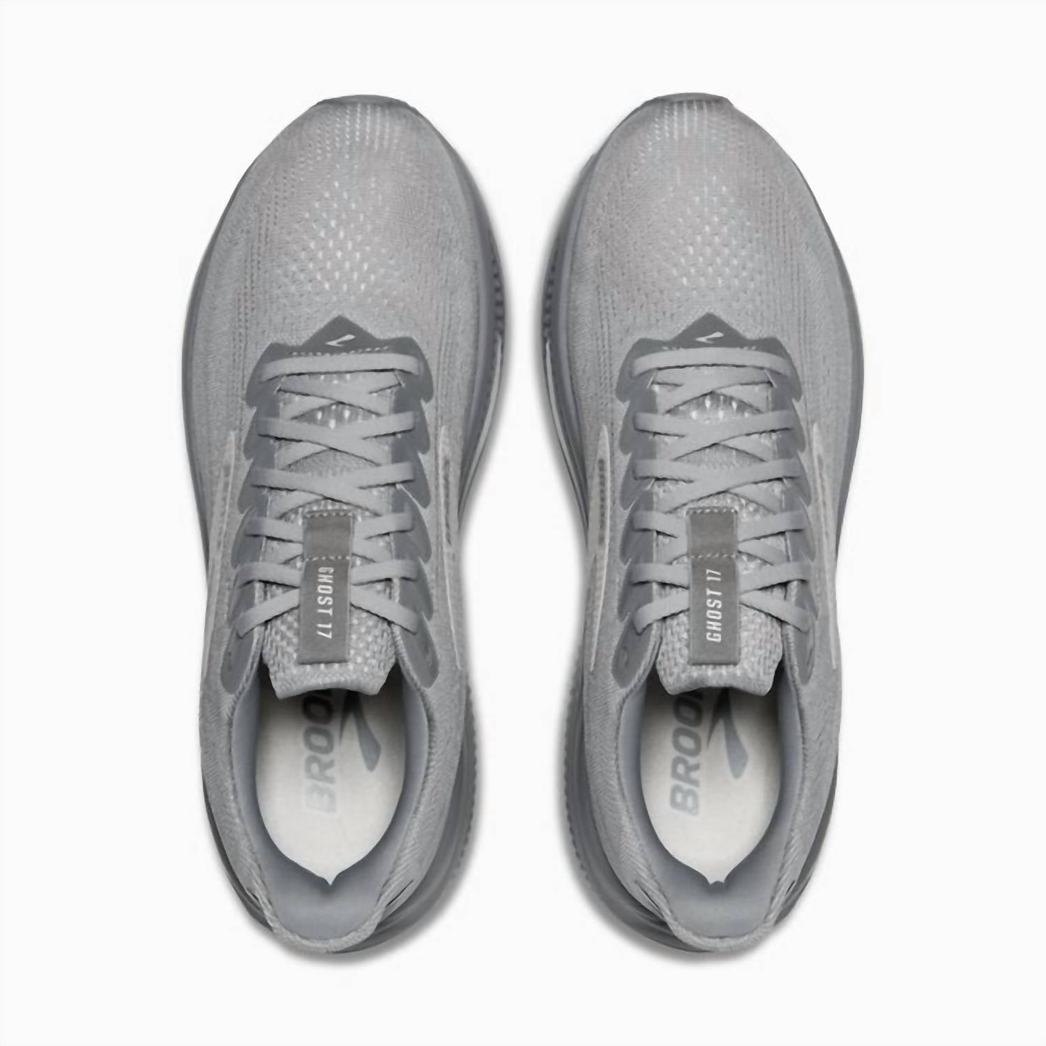 BROOKS Men's Ghost 17 Running Shoes in primer gray oyster mushroom 1 - men's shoe - alternate view