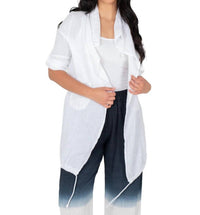 Made In Italy - Easy Long Fit Woven Cardigan