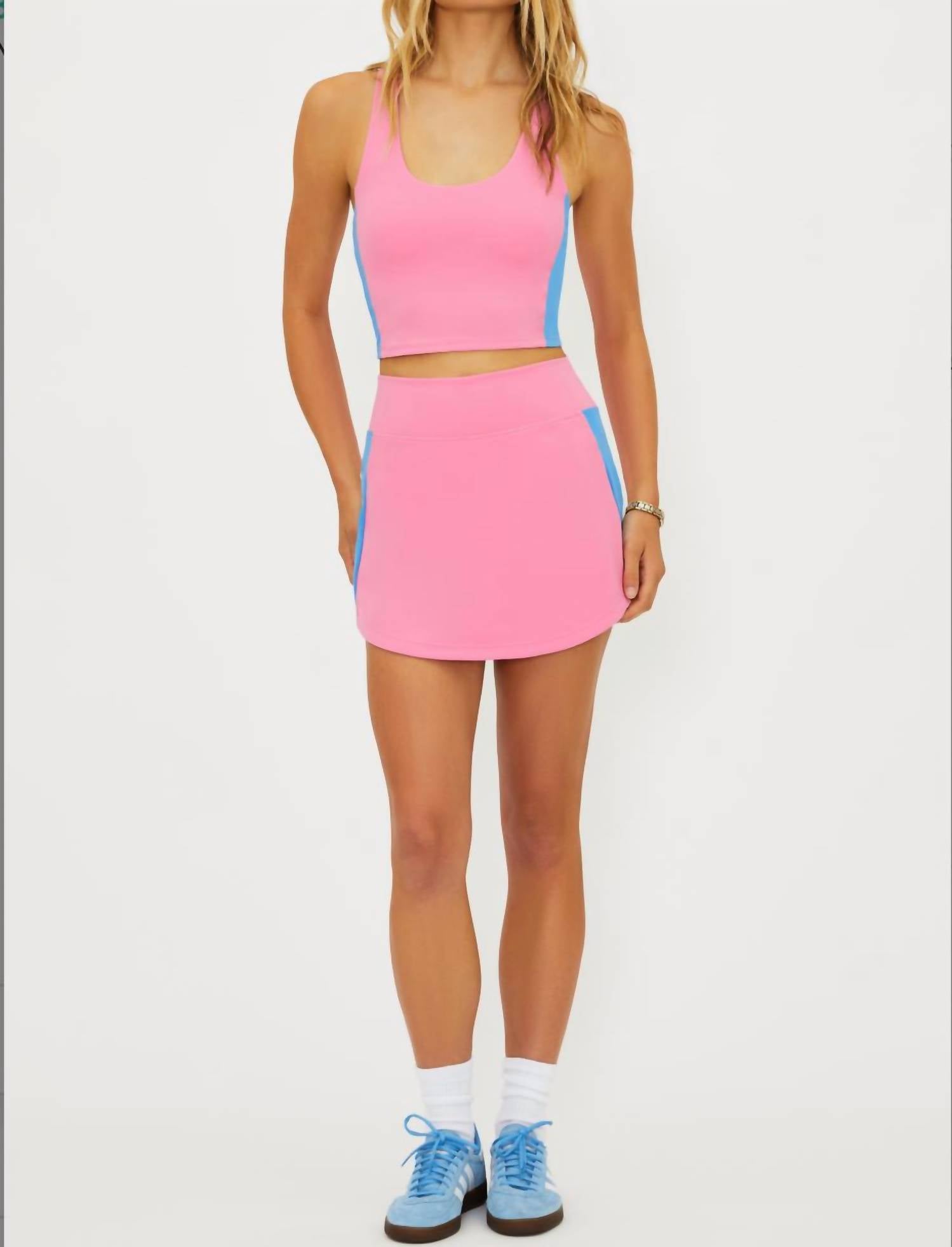 Beach Riot Thora Elastic Waist Skort in cosmos colorblock - women's shorts