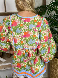 Entro - Three Quarter Split Neck Blouse