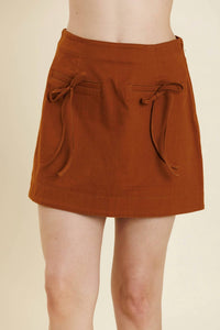 Aureum - Women's Wimberly Bow Trim Mini Skirt