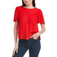 Nanette Lepore - Ladder Stitch Trim Shirred Top