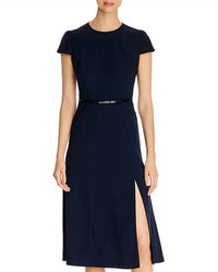 Elie Tahari - Miciela Cap-sleeve Belted Midi Dress With Slit
