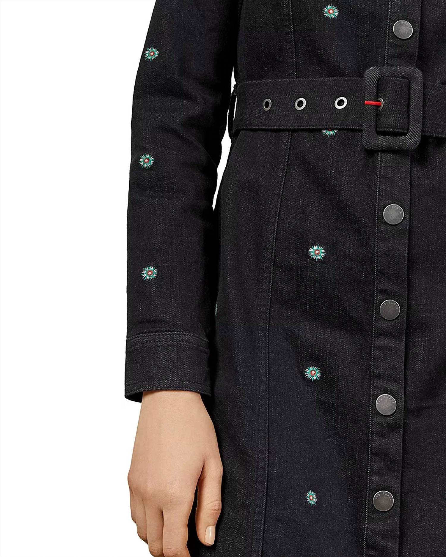 TED BAKER Embroidered Denim Dress in mid wash - women's dress - view 4