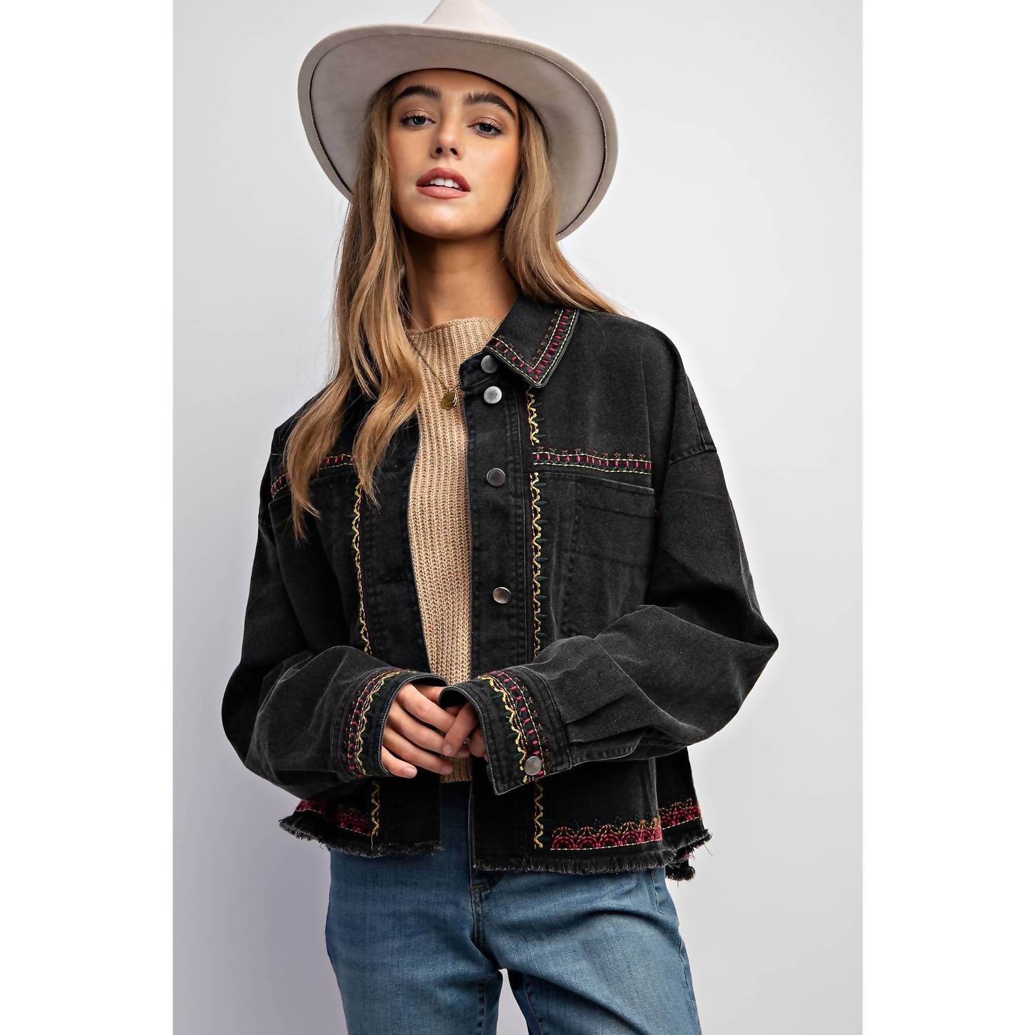 Sweet Generis - Embroidered Wash Cotton Jacket