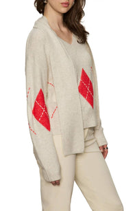 Sanctuary Argyle Scarf Sweater in tulip multi - women's sweater - detail view