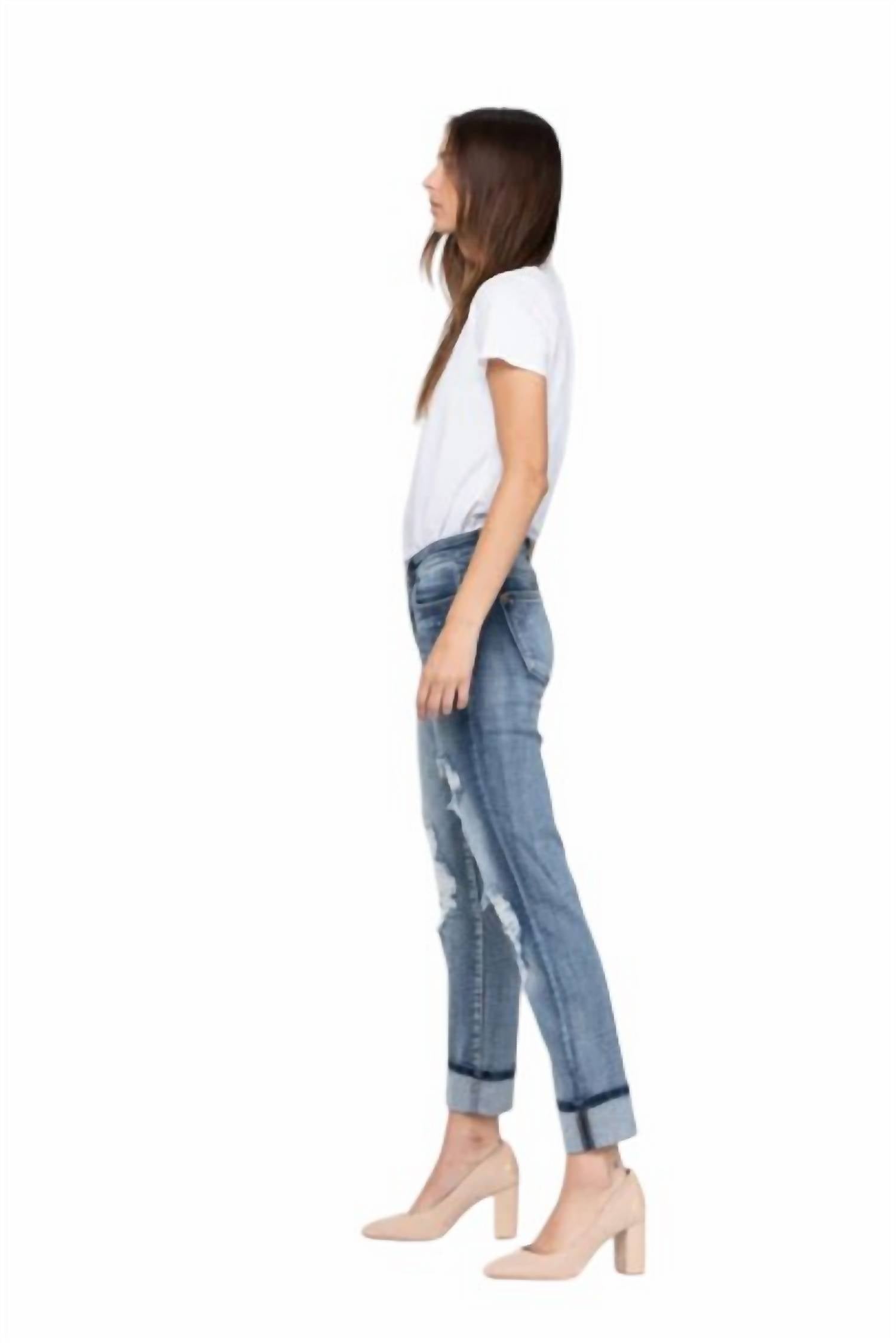 Judy Blue - Destroyed Bleach Splatter Boyfriend Jeans
