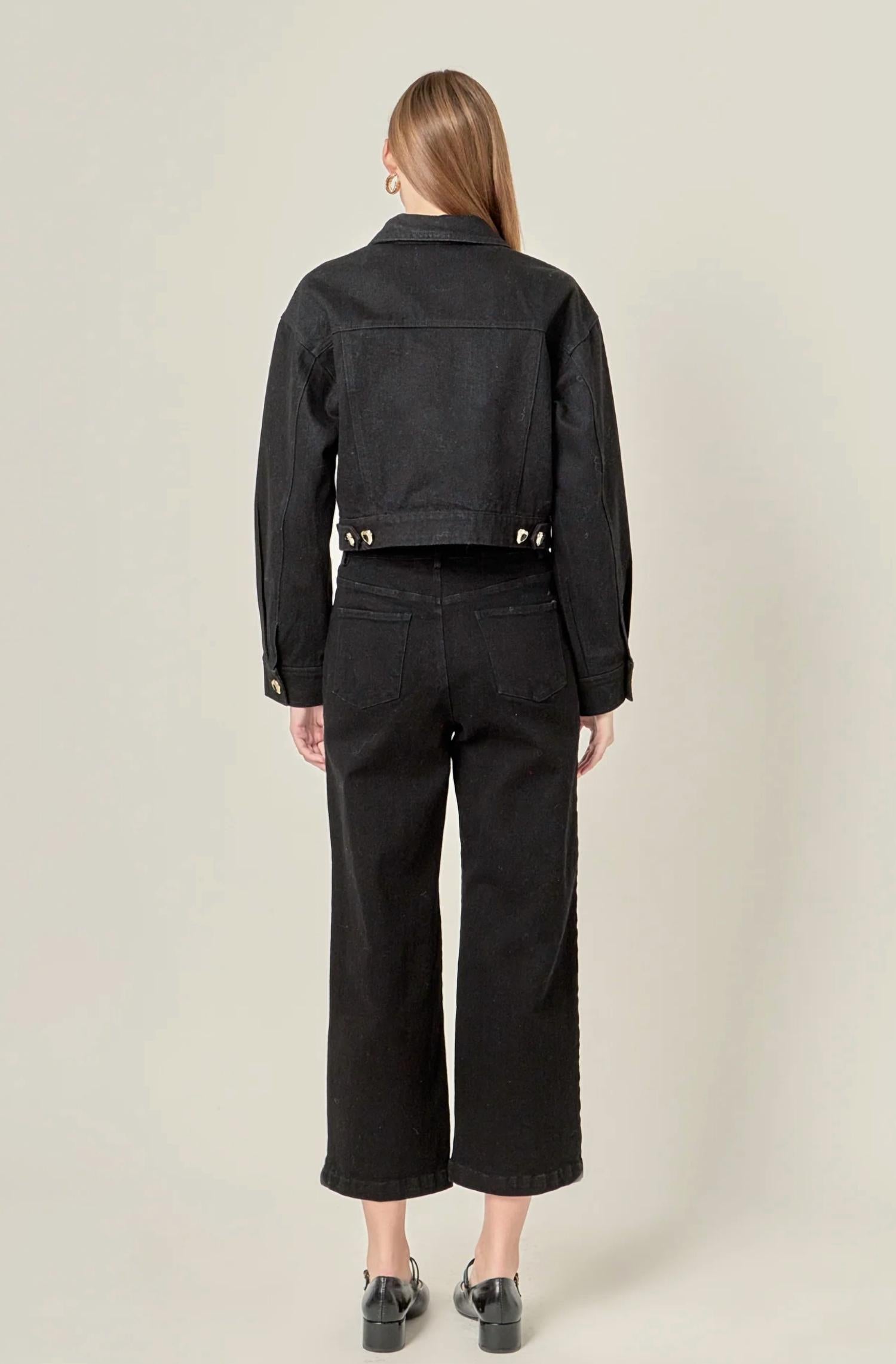 English Factory - Heart Button Stretch Culotte Pants