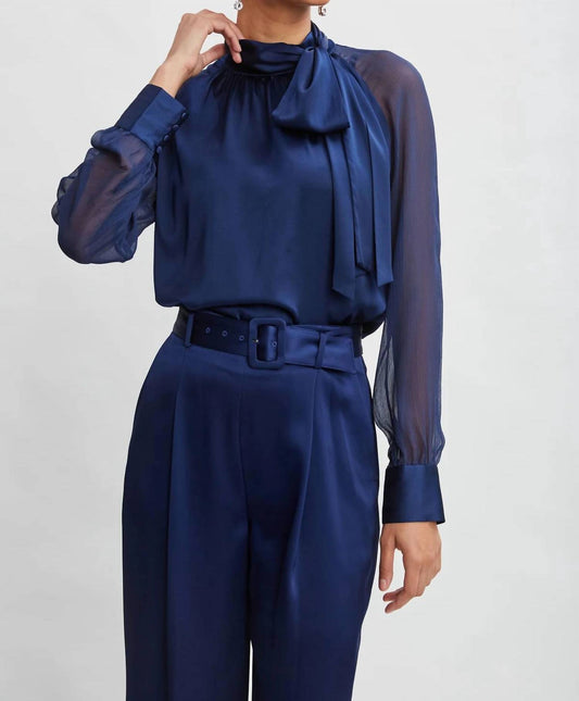 Elie Tahari - Chiffon Silk Tie Shirt