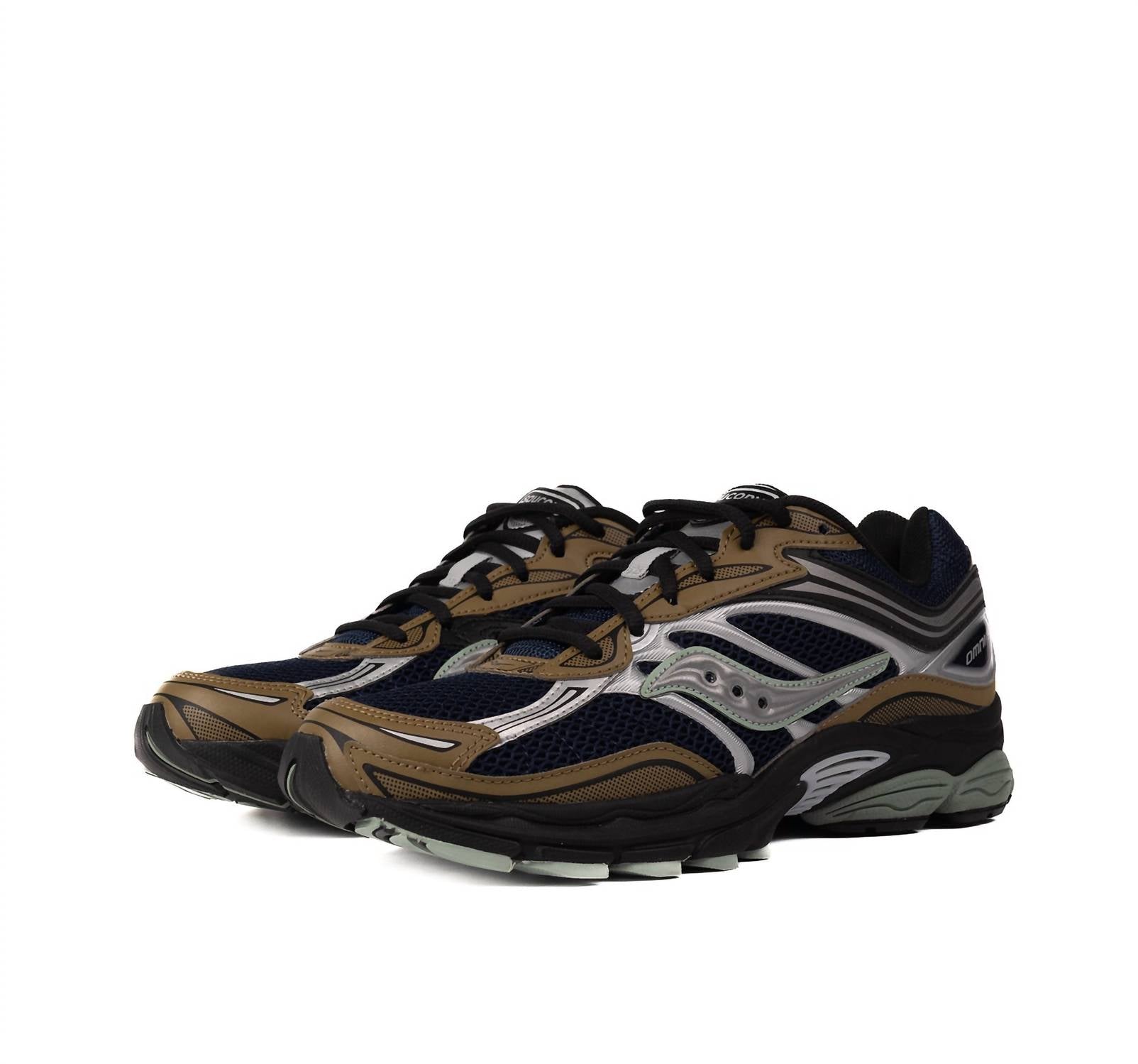 SAUCONY Men's Progrid Omni 9 Sneakers in brown navy - men's sneaker - detail view