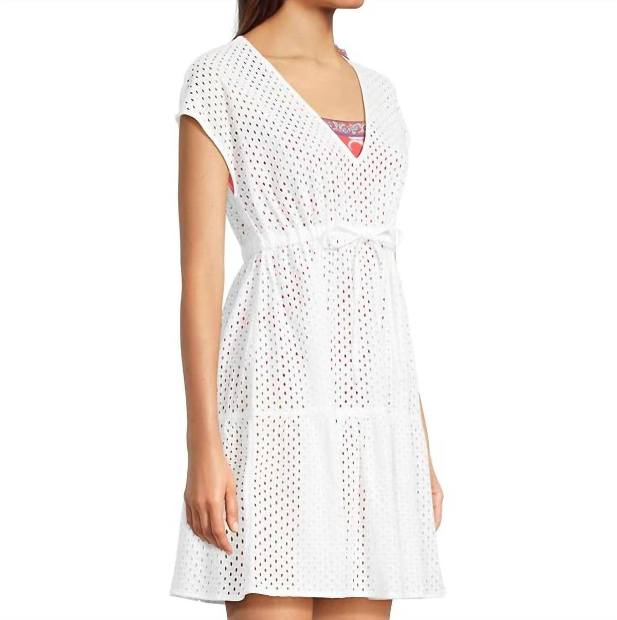 Tommy Bahama - Eyelet Cove V-neck Short Dress