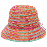 San Diego Hat Company - Women's Iris Crochet Raffia Packable Bucket Hat
