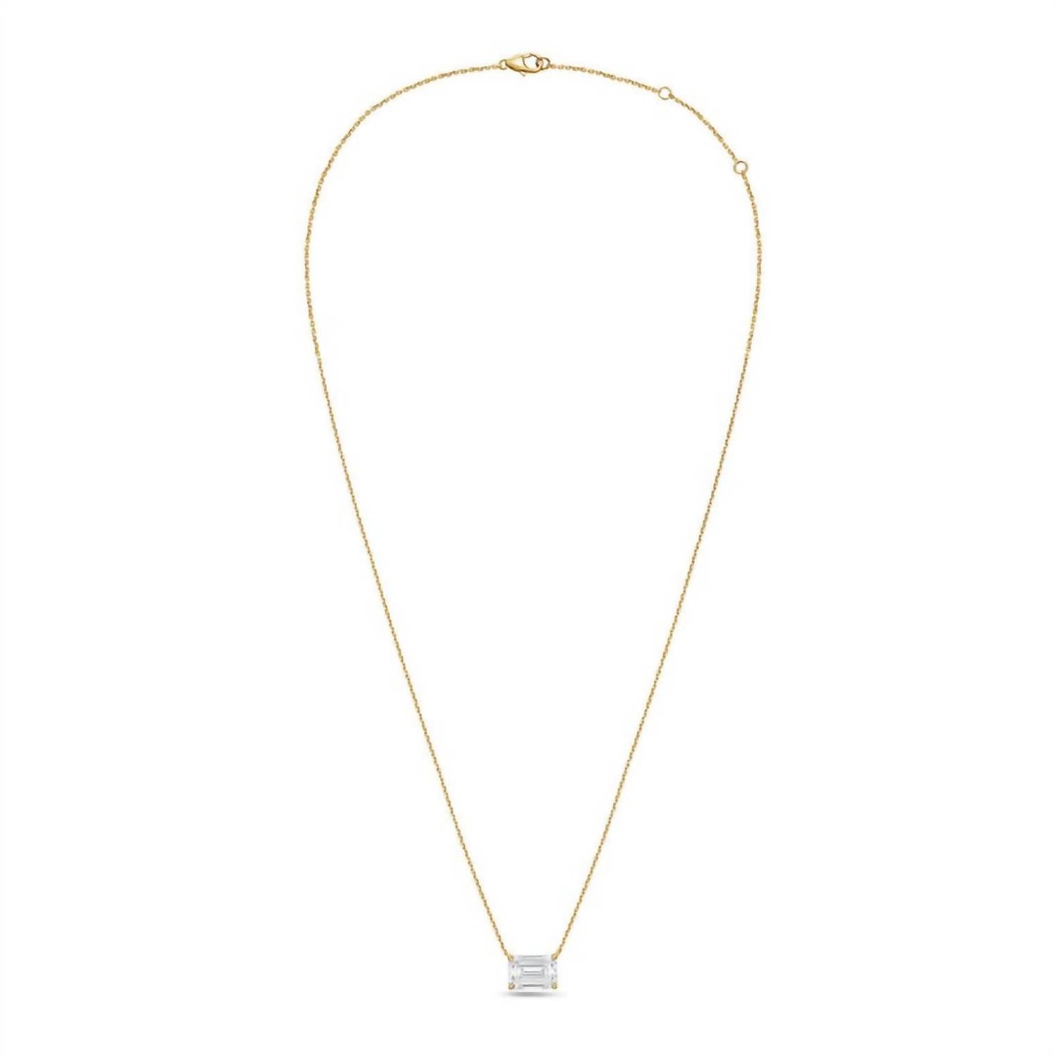 Diana M Jewels - Women's Diamond Solitaire Emerald Cut Pendant