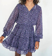 flowers by zoe Tween Floral Long Sleeve Dress in purple - kids' dress