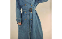 Veveret Meg Denim Trench Coat in medium wash - women's jacket - view 5