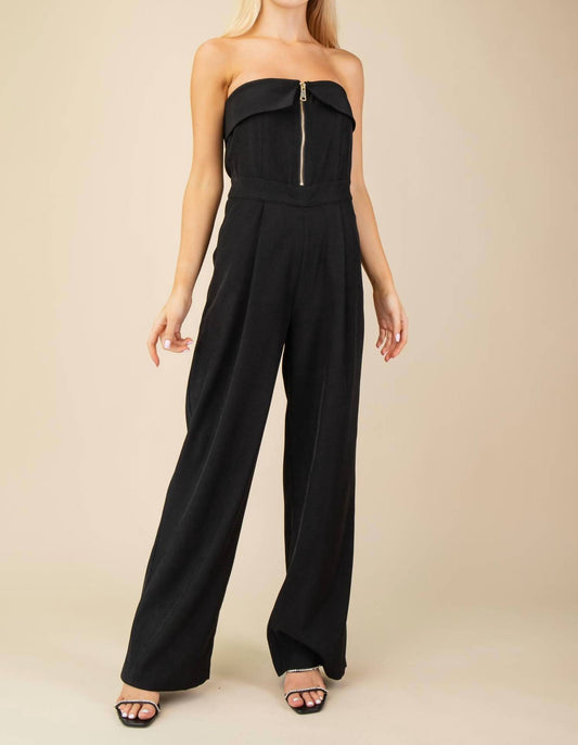 Glam - Zippered Wide Leg Jumpsuit