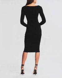 SER.O.YA Eden Dual Cutout Bodycon Midi Dress in black - women's dress - alternate view