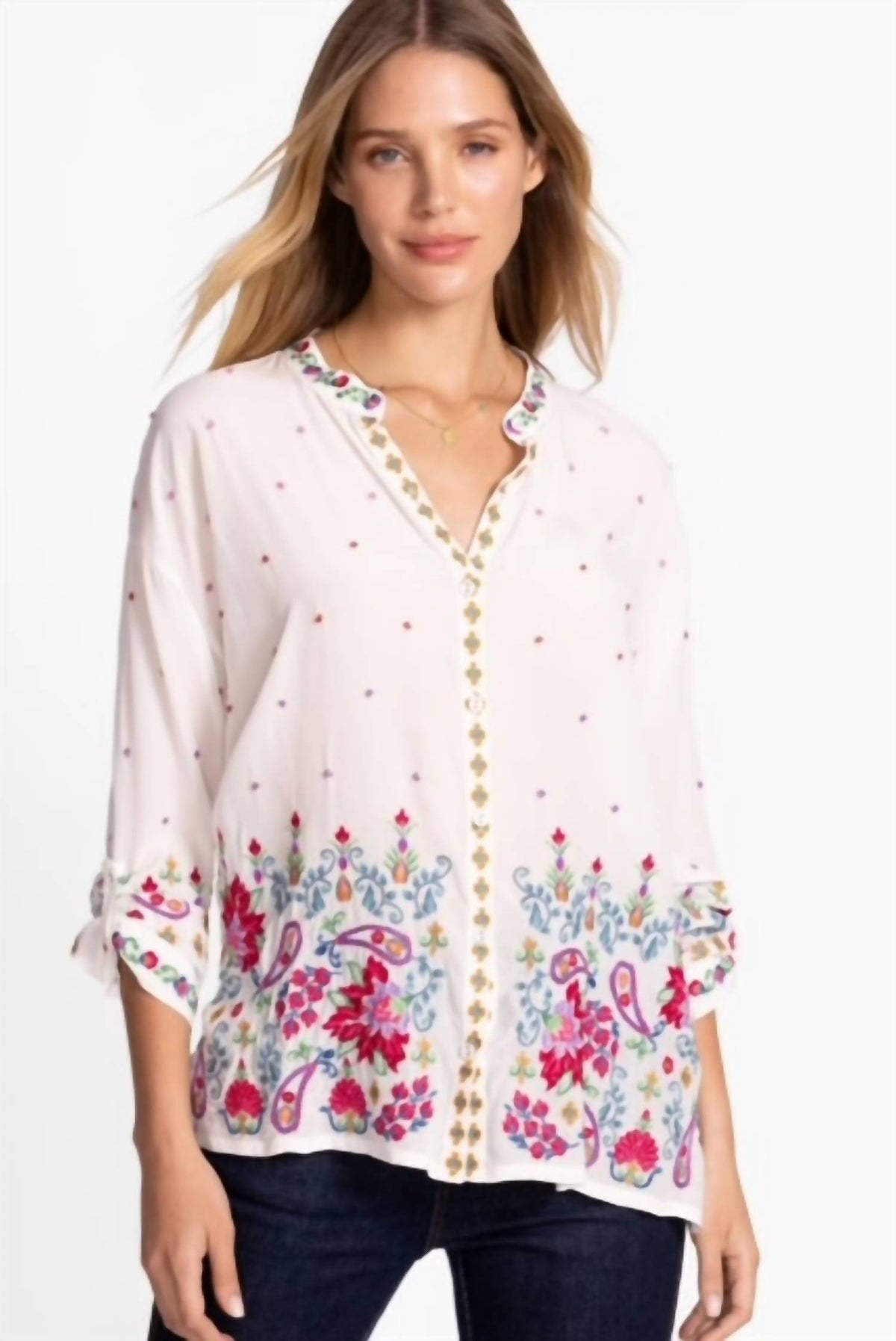 Johnny Was - AUDREY MANDARIN COLLAR -TERESA