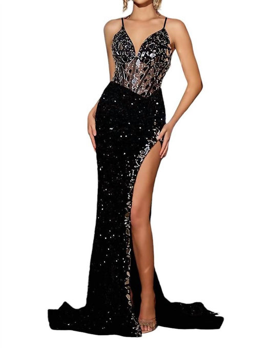 Portia&Scarlett - CUT GLASS SEQUIN PROM DRESS