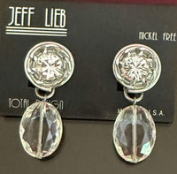 Jeff Lieb Jewelry Women's Aluminum Swarovski Earrings in silver - women's jewelry - detail view