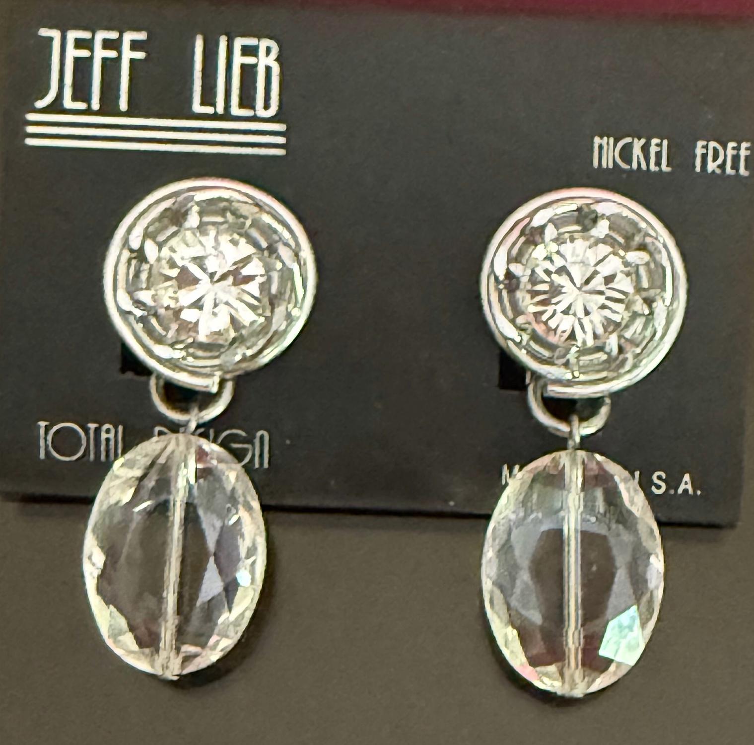 Jeff Lieb Jewelry Women's Aluminum Swarovski Earrings in silver - women's jewelry - detail view