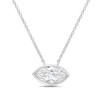 Diana M Jewels - Women's East West Marquise Bezel Lab-grown Diamond Pendant Necklace (3.00 Ctw)