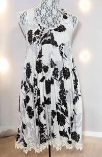 Chris & Carol - Women's Midnight Garden Crochet Trimmed Dress