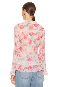 Free People Bad At Love Blouse in pink - women's blouse - detail view