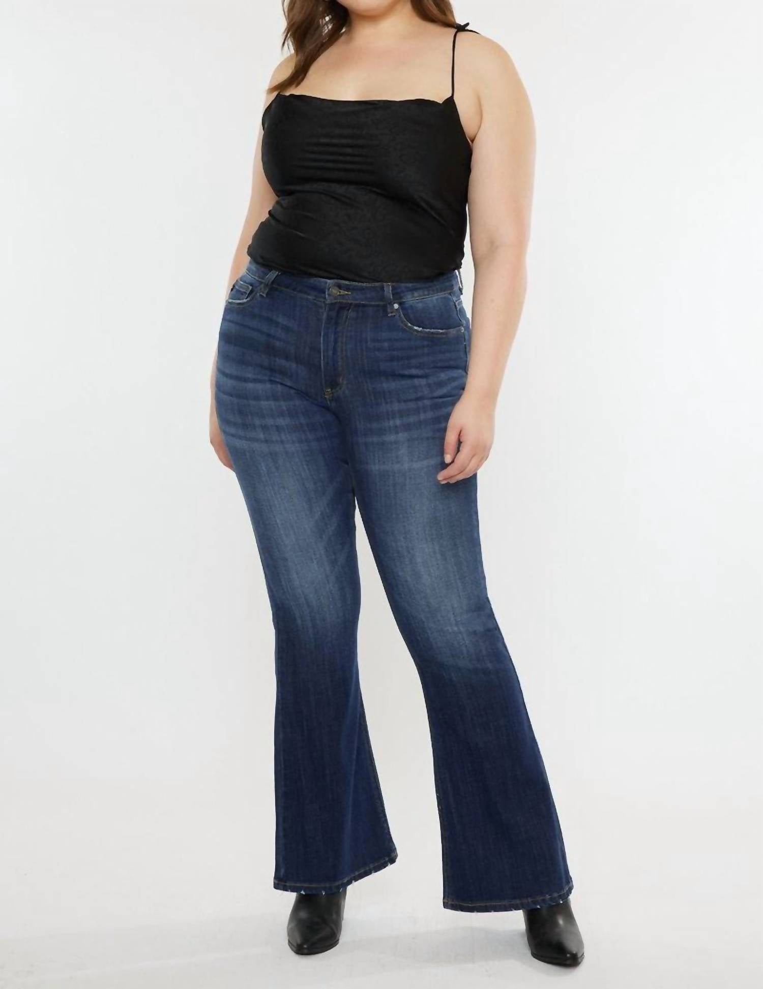 Kancan - Caity Denim Flare Jeans - Curvy