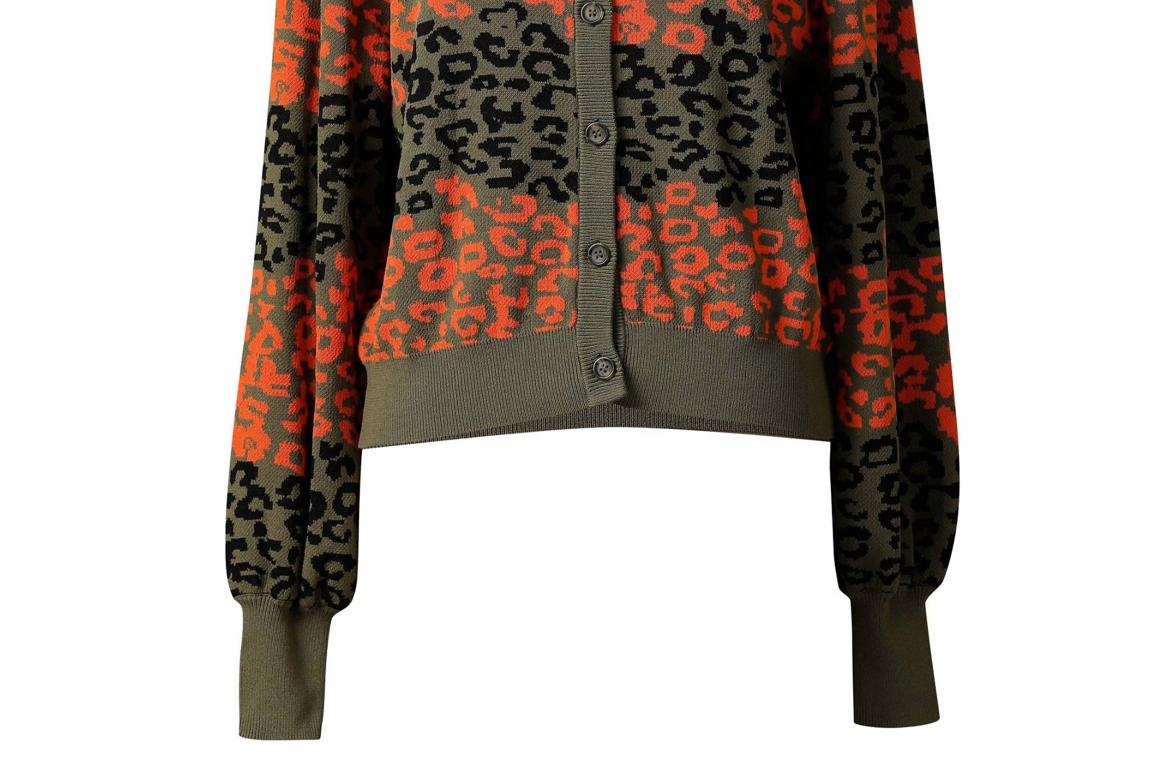 EMILY LOVELOCK Women's Sherry Cardigan in black orange - women's cardigan