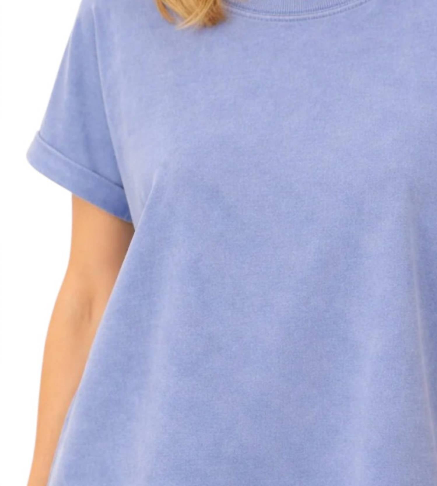 Zenana - French Terry Acid Washed T Shirt