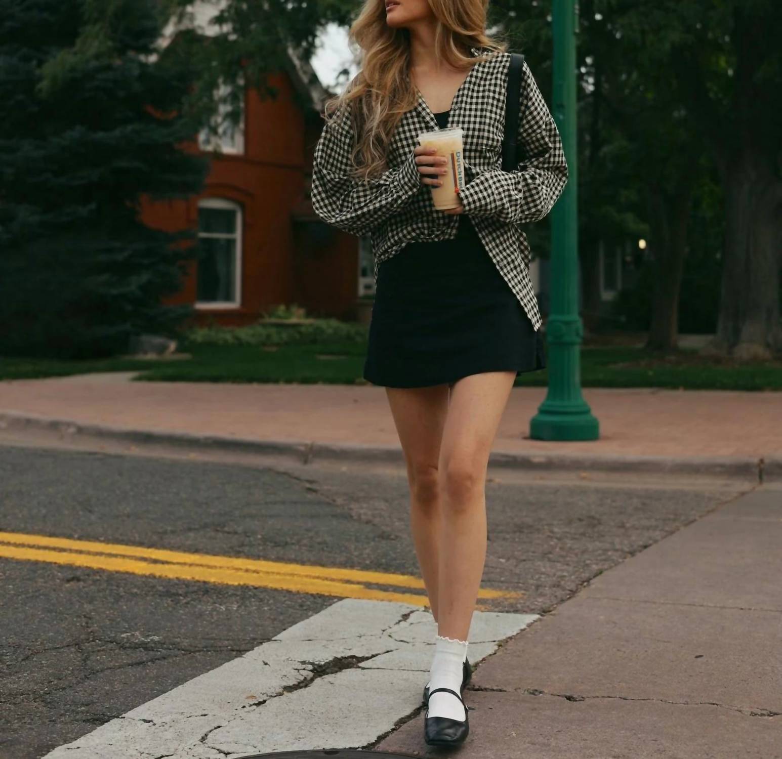 Olivaceous - Brooke Oversized Checkered Cotton Button Down Shirt
