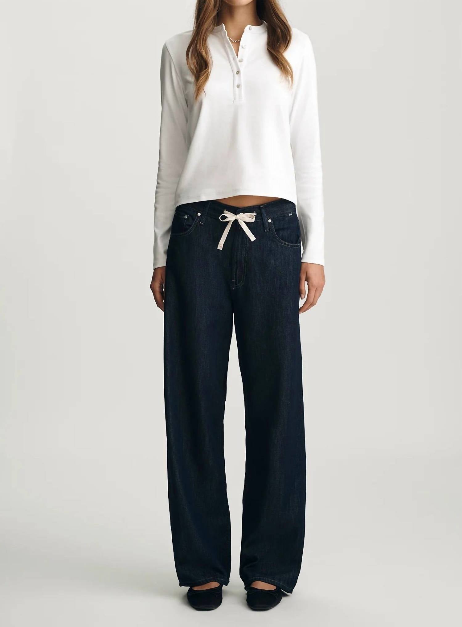 mavi Nella Wide Leg Jeans in dark wash - women's jeans