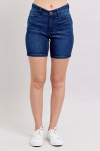Judy Blue High Waist V-front Bermuda Shorts in blue - women's shorts