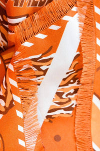 Saturday Silks - Women's Burnt Orange Fringed Spirit Scarf