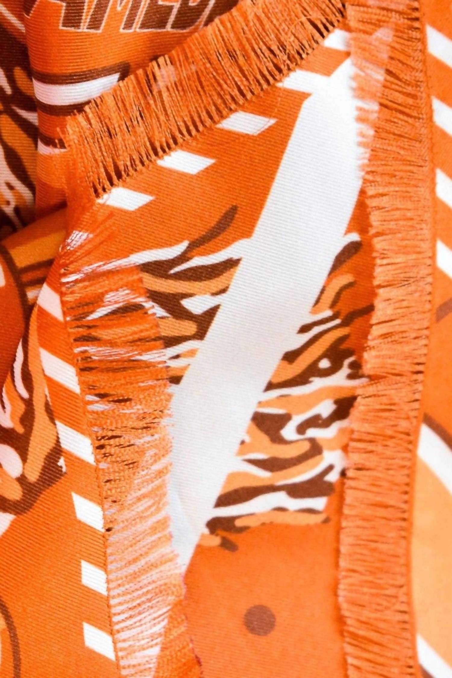 Saturday Silks - Women's Burnt Orange Fringed Spirit Scarf