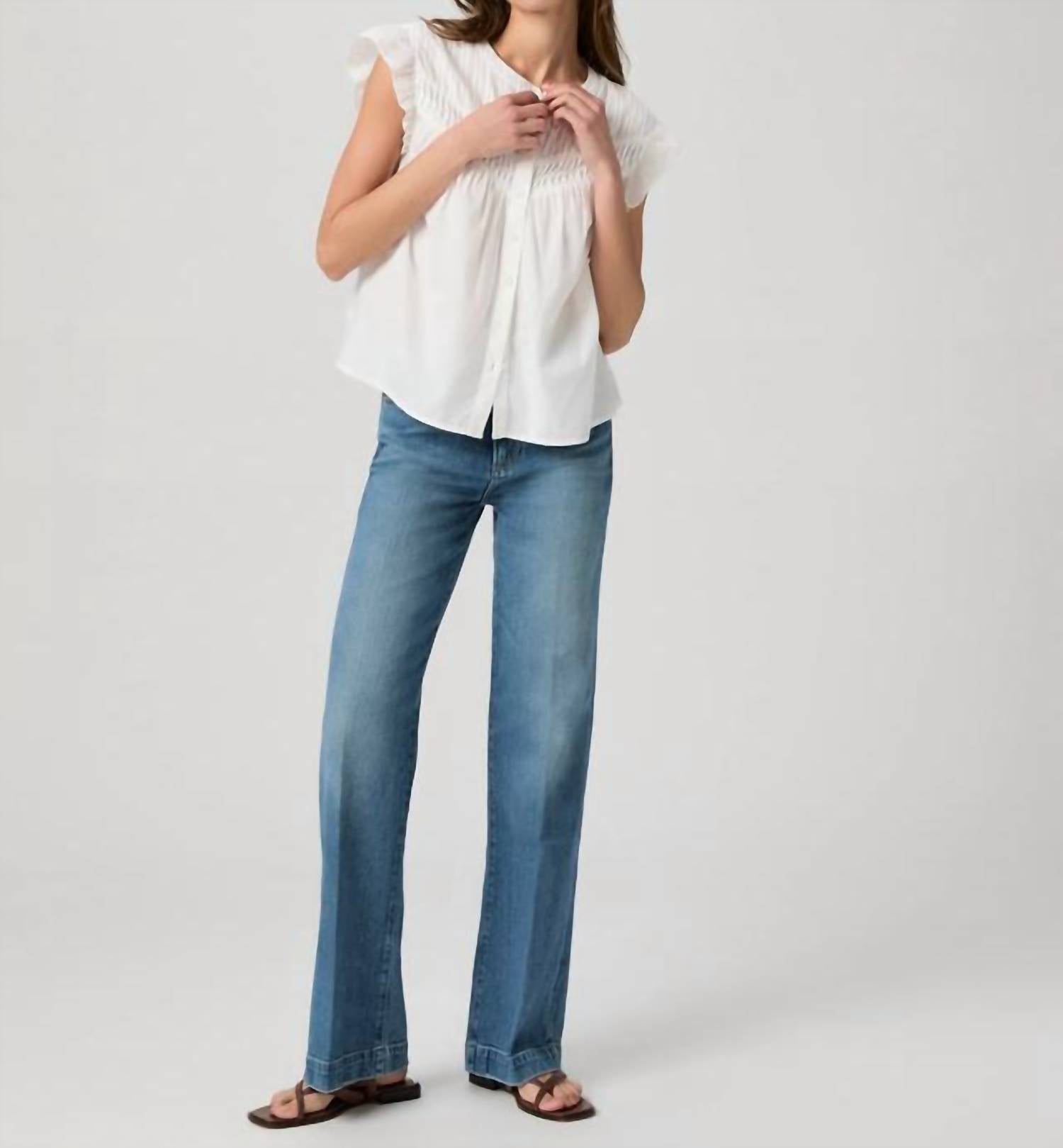 Paige Leenah Wide Leg Jean in cranked up - women's jeans - view 4