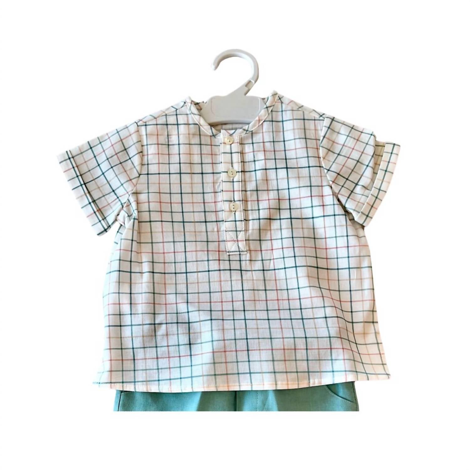 Paloma De La O - Boy's Checkered Shorts Set